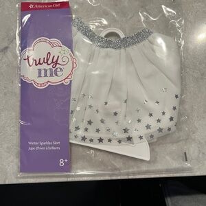 American Girl White Skirt with Silver Stars